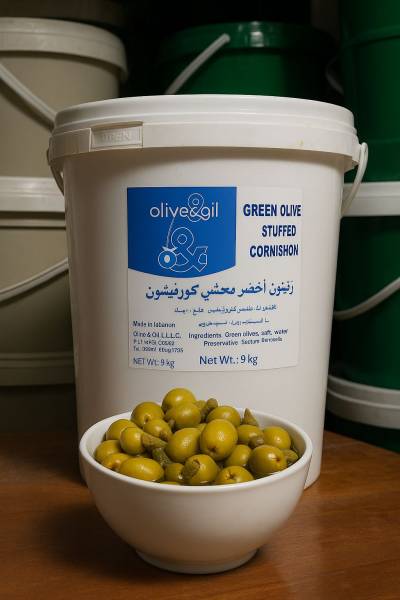 Olives Green Stuffed with Cornishons